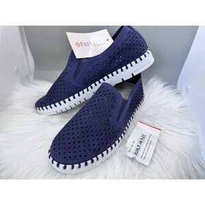 Patrizia Grazana by Spring Step Sneakers Womens 38 (7.5-8) Navy Slip-On Comfort